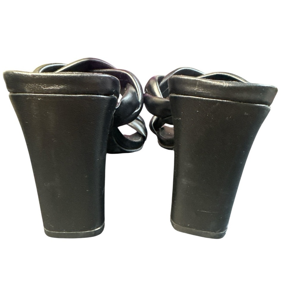 Open Edit NWT Women's Black Braided Strap Block Heel Sandals Size 5.5 - Picture 6 of 7